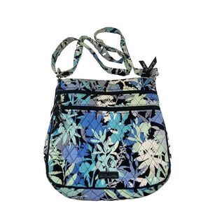 VERA BRADLEY Women’s Blue Green Black Camo Floral Quilted Crossbody Shoulder Bag